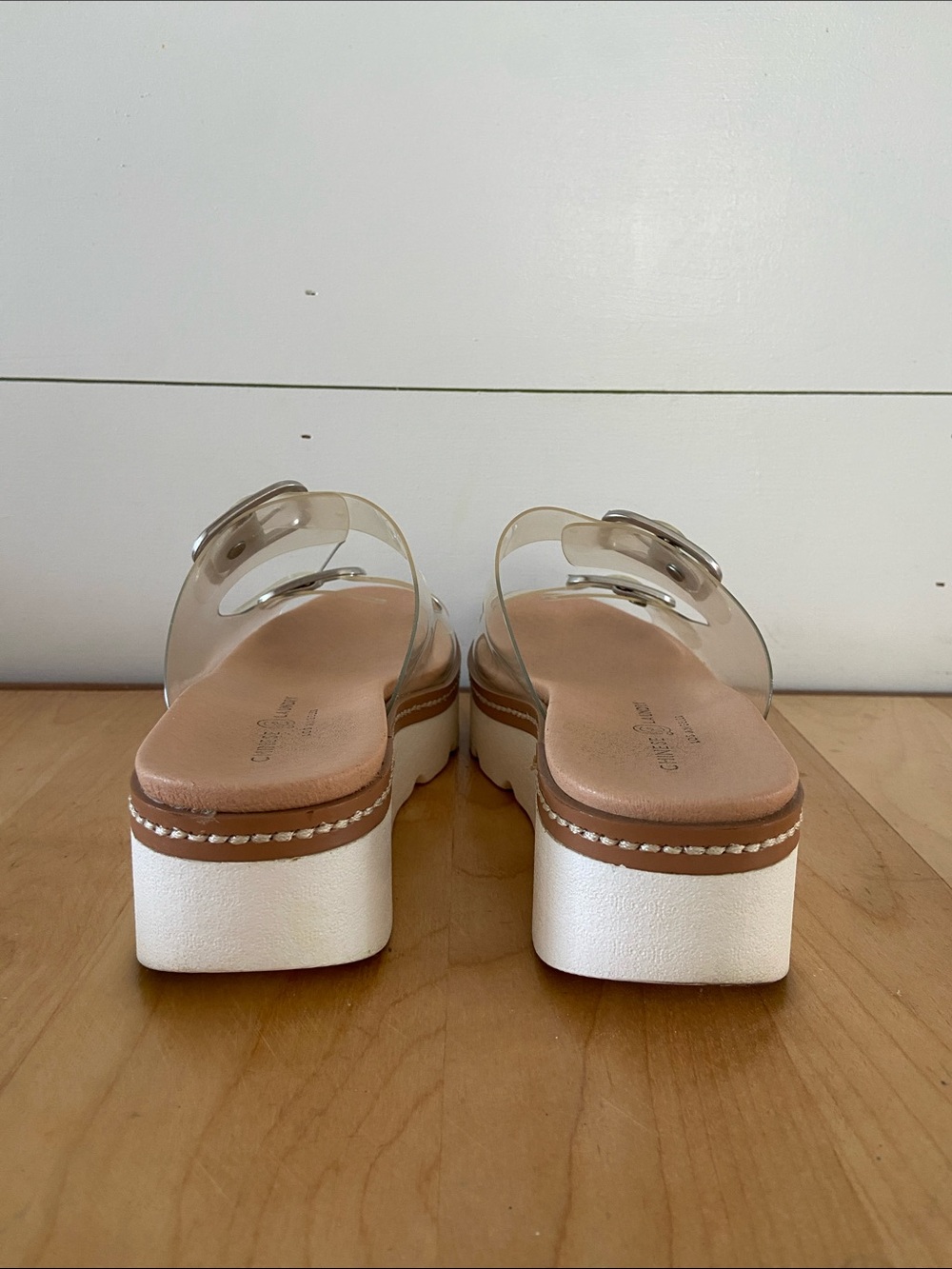 Chinese Laundry Clear Strap Platform Slide Sandals - Transparent/Tan - Picture 6 of 9